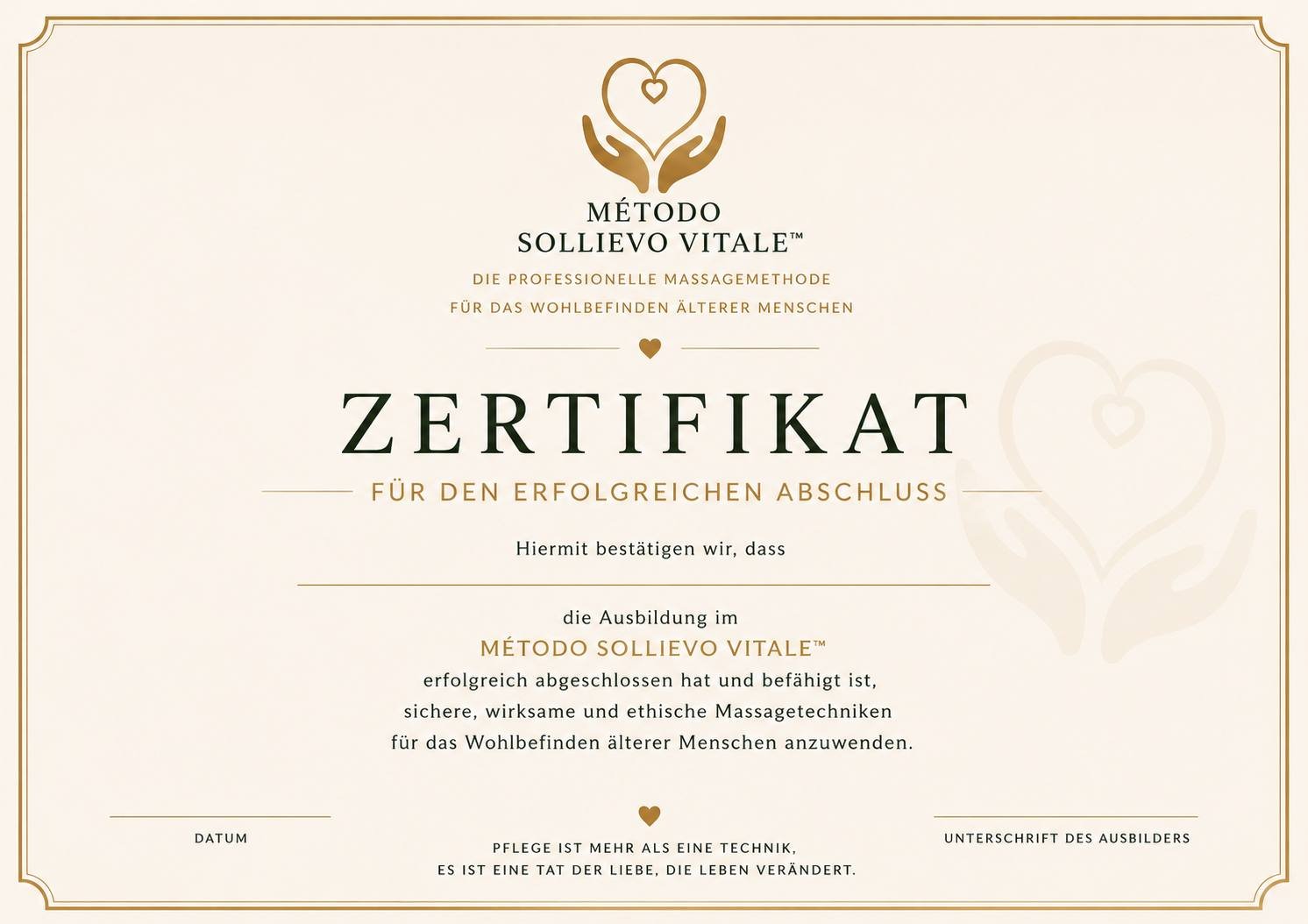 Zertifikat Método Sollievo Vitale™