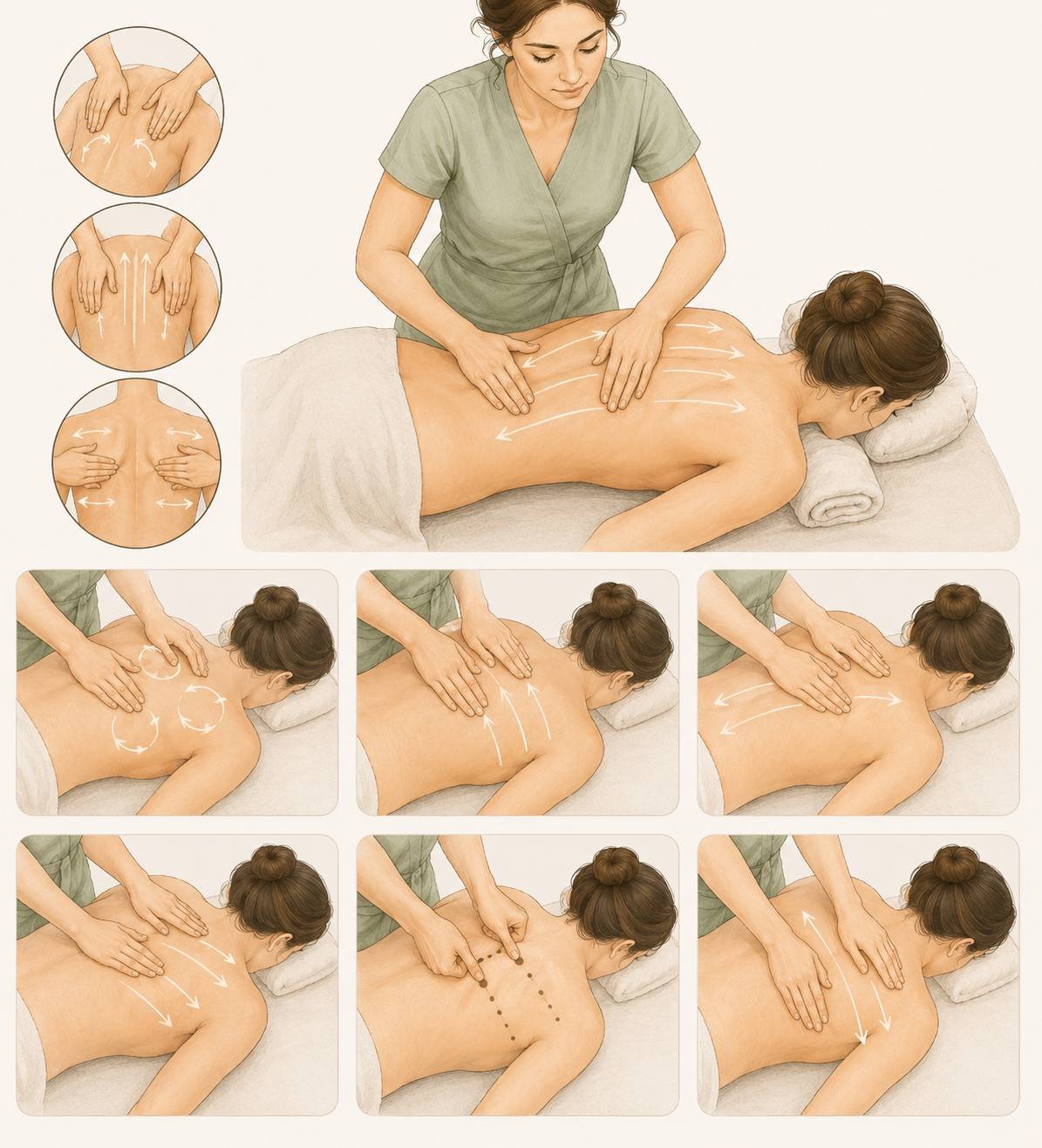 Massage de la région lombaire